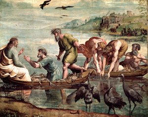 La pesca milagrosa (cartón para la Capilla Sixtina) (antes de la restauración)